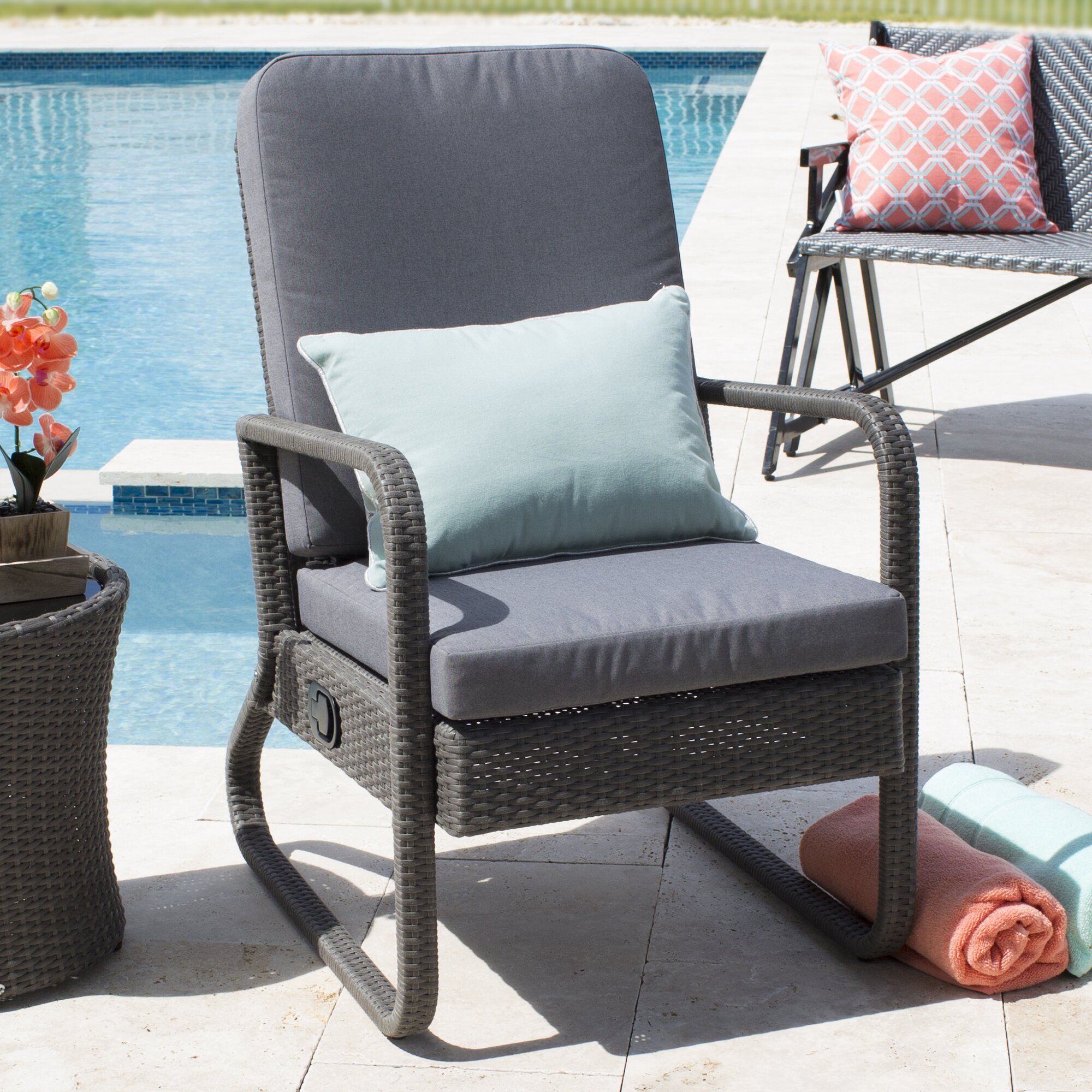 Red Barrel Studio Harding Outdoor Recliner Chair with Cushions | Wayfair.ca